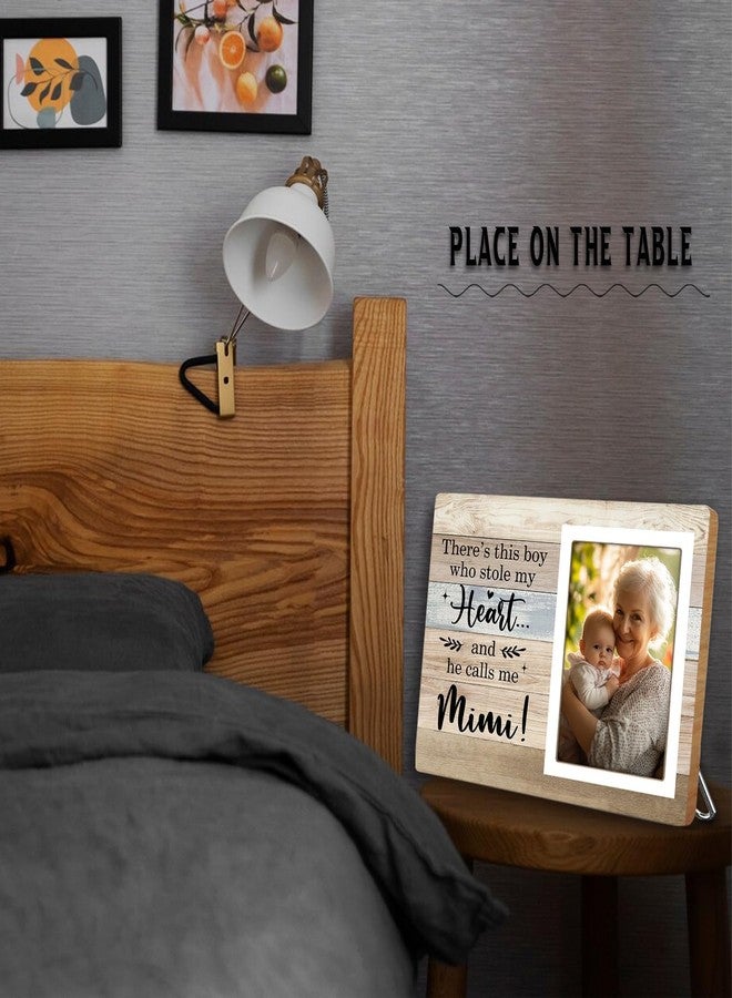 KLYTINK Mimi Gifts Picture Frame, Grandma Photo Frame, Pregnancy Announcement Gifts, Birthday Christmas Gift for Grandma from Grandson, There's This Boy Who Stole My Heart (Mimi, 4 x 6 Photo) - Image 4
